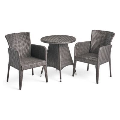 Noble House - Corsica Outdoor 3pc Bistro Set, Quick Ship