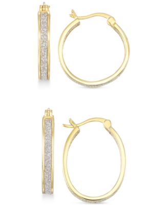 Simone I. Smith - Glitter Hoop Earrings Set in 18k Gold Over Sterling Silver or Sterling Silver