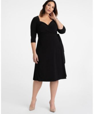 Kiyonna - Womens Plus Size Sweetheart Knit Wrap Dress