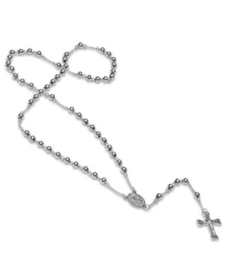 STEELTIME - Stainless Steel Religious Classic Beaded Rosary with from