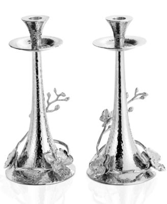 Michael Aram - Set of 2 White Orchid Candlesticks