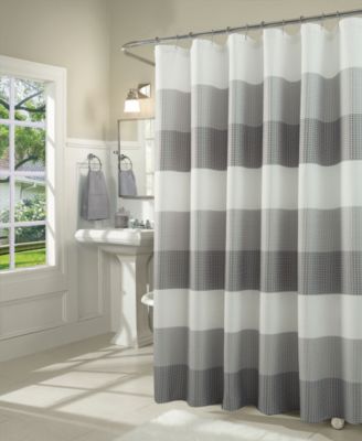 Spa 251 - Ombre Waffle Striped Shower Curtain Blush