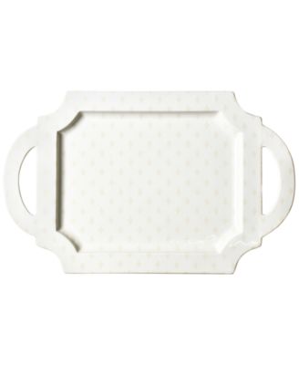 Coton Colors - Ecru Quatrefoil Handled Tray