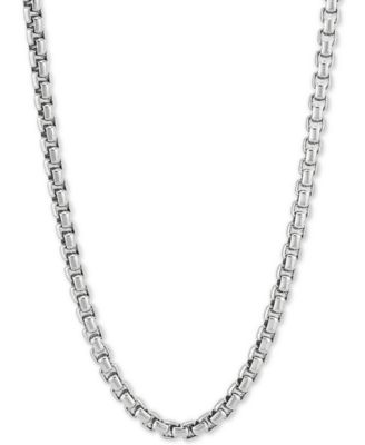 Macy's - Rounded Box Link 24" Chain Necklace in Sterling Silver