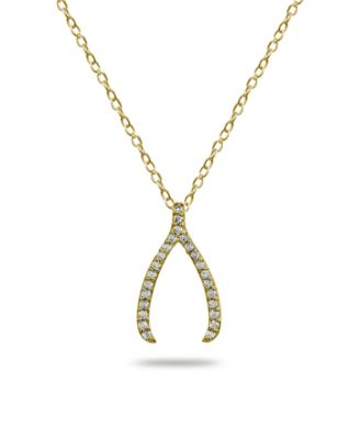 Giani Bernini - Cubic Zirconia Wishbone Slide Pendant in 18k Gold Plated Sterling Silver or Sterling Silver
