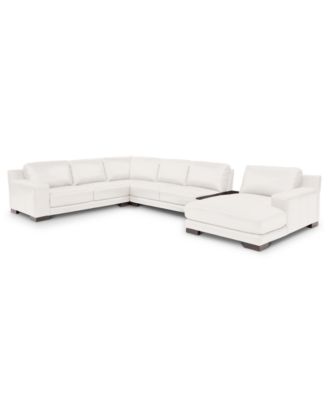 Macy's - Darrium 5-Pc. Leather Chaise Sectional with Console