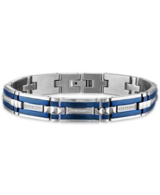 Macy's - Men's 1/3 Carat Diamond 8 1/2" Bracelet in Stainless Steel