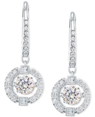 Swarovski - Silver-Tone Caged Crystal Drop Earrings