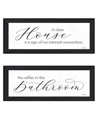 Trendy Décor 4U - Trendy Decor 4U Household Humor 2-Piece Vignette by Lori Deiter, Black Frame, 23" x 11"