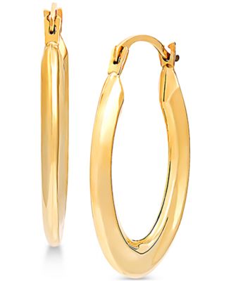 Macy's - Twist-Look Oval Hoop Earrings in 14k Gold