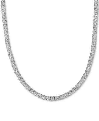 Macy's - Men's Diamond Link 24" Necklace (2 ct. t.w.) in 10k White Gold or Black Rhodium Over 10k White Gold