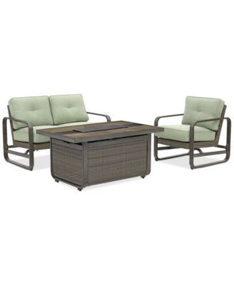 Agio - Ellsworth Outdoor 3-Pc. Chat Set (1 Fire Pit, 1 Loveseat & 1 Club Chair)