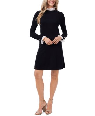 CeCe - Ruffled-Neck and Cuff Sweater Dress