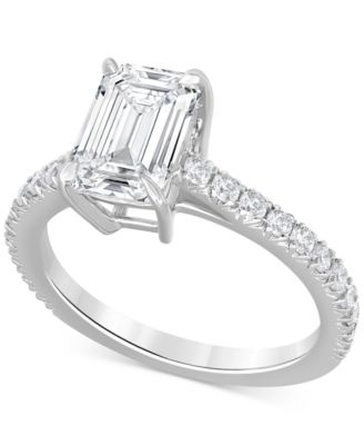 Badgley Mischka - Certified Lab Grown Diamond Emerald-Cut Engagement Ring (2-1/2 ct. t.w.) in 14k White Gold