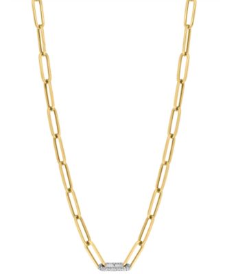 EFFY Collection - Diamond Paperclip 18" Statement Necklace (1/2 ct. t.w.) in 14k Two-Tone Gold