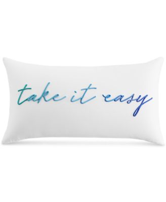 Charter Club - Damask Designs Embroidered Take It Easy Decorative Pillow, 12" x 22", Created for Macy's