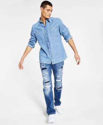 Sun + Stone - Men's Payton Long Sleeve Denim Shirt