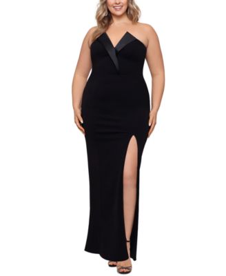 Betsy & Adam - Plus Size Strapless Gown