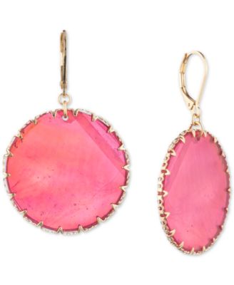 lonna & lilly - Gold-Tone Mother-of-Pearl Disc Drop Earrings