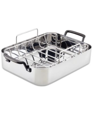 KitchenAid - 5-Ply Clad Stainless Steel Roaster & Rack Set
