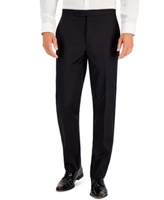 Lauren Ralph Lauren - Men's Classic-Fit UltraFlex Stretch Black Solid Tuxedo Pants