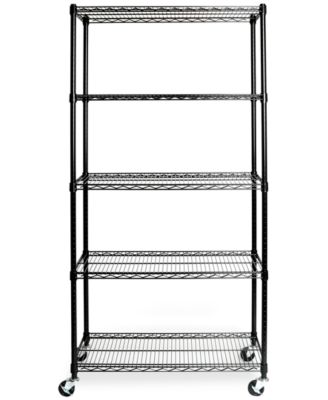 Seville Classics - UltraDurable Commercial-Grade 5-Tier NSF Wire Shelving with Wheels
