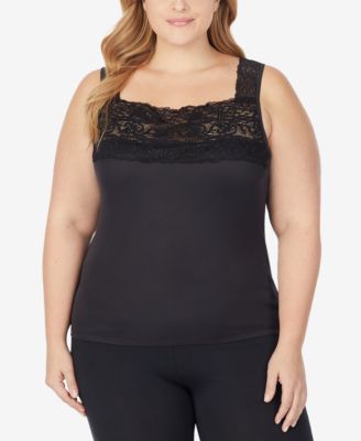 Cuddl Duds - Plus Size SofTech Stretch Lace Detail Cami