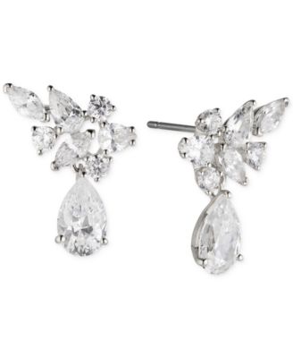 Eliot Danori - Silver-Tone Crystal Pear Drop Earrings, Created for Macy's