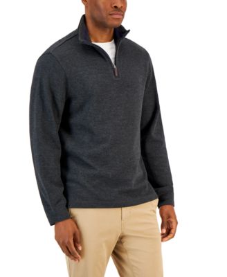 Club Room - Men's French Rib Quarter-Zip Sweater