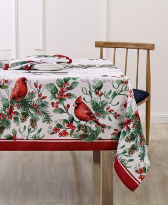 Elrene - Cardinals Double-Border Fabric Tablecloth 60" x 102"