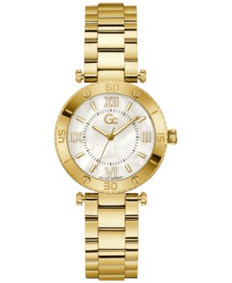 GUESS - Women's Swiss Gold-Tone Stainless Steel Bracelet Watch 34mm