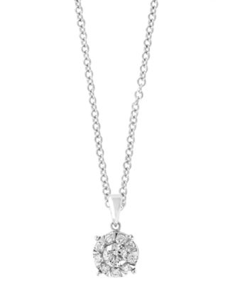 EFFY Collection - Diamond Halo 18" Pendant Necklace (1/2 ct. t.w.) in 14k White Gold