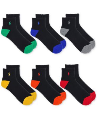 Polo Ralph Lauren - Men's 6-Pk. Performance Tipped Quarter Socks