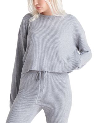 Black Tape - Women's Ribbed Drop-Shoulder Cropped Sweater