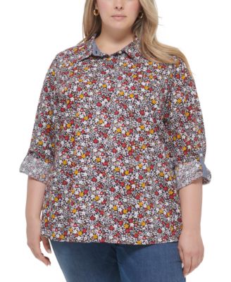 Tommy Hilfiger - Plus Size Cotton Printed Utility Shirt