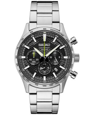 Seiko - Men's Chronograph Essentials Stainless Steel Bracelet Watch 43mm