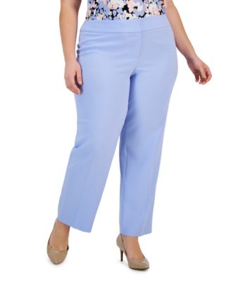 Kasper - Plus Size Stretch Crepe Mid-Rise Ankle Pants