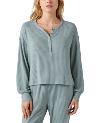 Lucky Brand - Women's Cloud Ribbed Long-Sleeve Henley Top