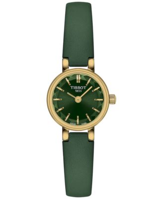 Tissot - Women's Swiss Lovely Green Leather Strap Watch 20mm