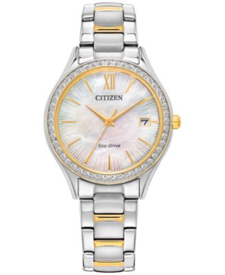 Citizen - Women's Crystal Two-Tone Stainless Steel Bracelet Watch 34mm