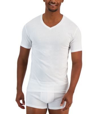 Alfani - Men's 4-Pk. Slim-Fit Solid V-Neck Cotton T-Shirts