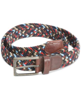 Barbour - Men's Ford Webbing Belt with Faux-Leather Trim