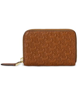 Lauren Ralph Lauren - Debossed Monogram Leather Zip-Around Wallet