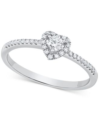 Macy's - Diamond Heart Halo Engagement Ring (1/4 ct. t.w.) in 14k Gold