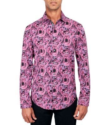 Society of Threads - Men's Regular-Fit Non-Iron Performance Stretch Paisley Button-Down Shirt