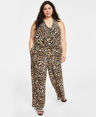 I.N.C. International Concepts - Plus Size Cheetah-Print Jumpsuit
