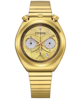 Citizen - Men's Chronograph Star Wars C-3PO Gold-Tone Stainless Steel Bracelet Watch 38mm