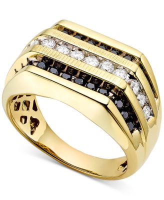 Macy's - Men's White and Black Diamond (1 ct. t.w.) Ring