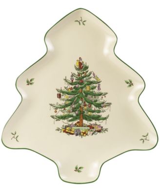Spode - "Christmas Tree" Tree Shaped Platter, 14"