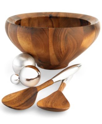 Nambé - "Yaro" Medium Salad Bowl with Servers